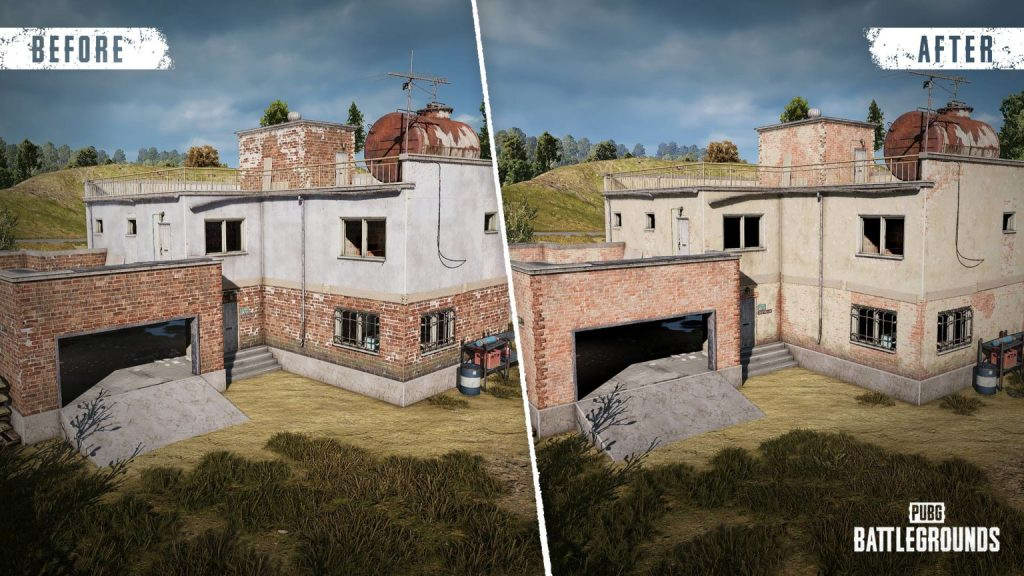 Before after image of art quality update in erangel 1536x864